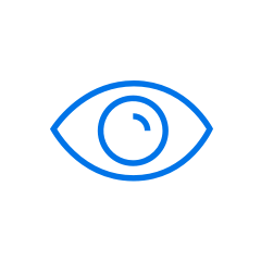 Піктограма ока синього кольору